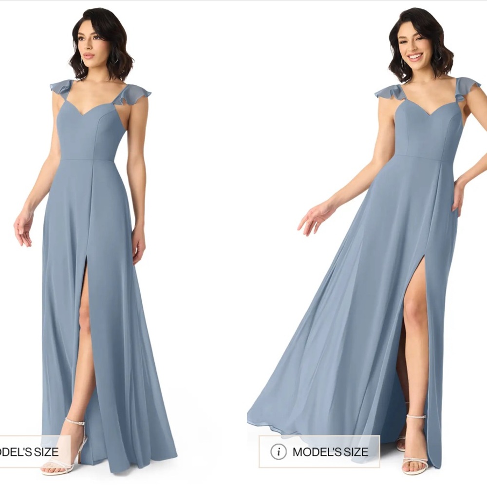 Azazie Slate Blue Maxi Dress